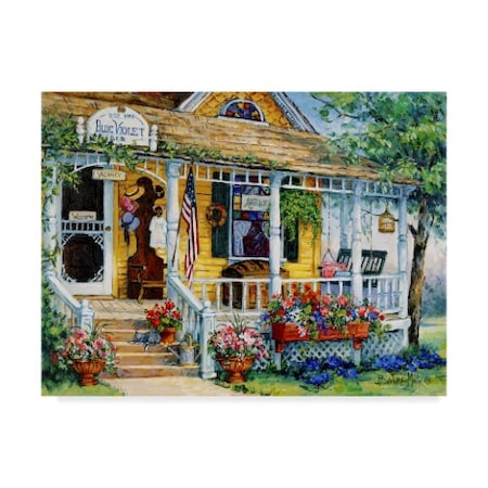 Barbara Mock 'Blue Violet Bed And Breakfast' Canvas Art,18x24